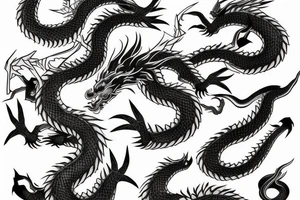 Yakuza Japanese traditional dragon tattoo idea