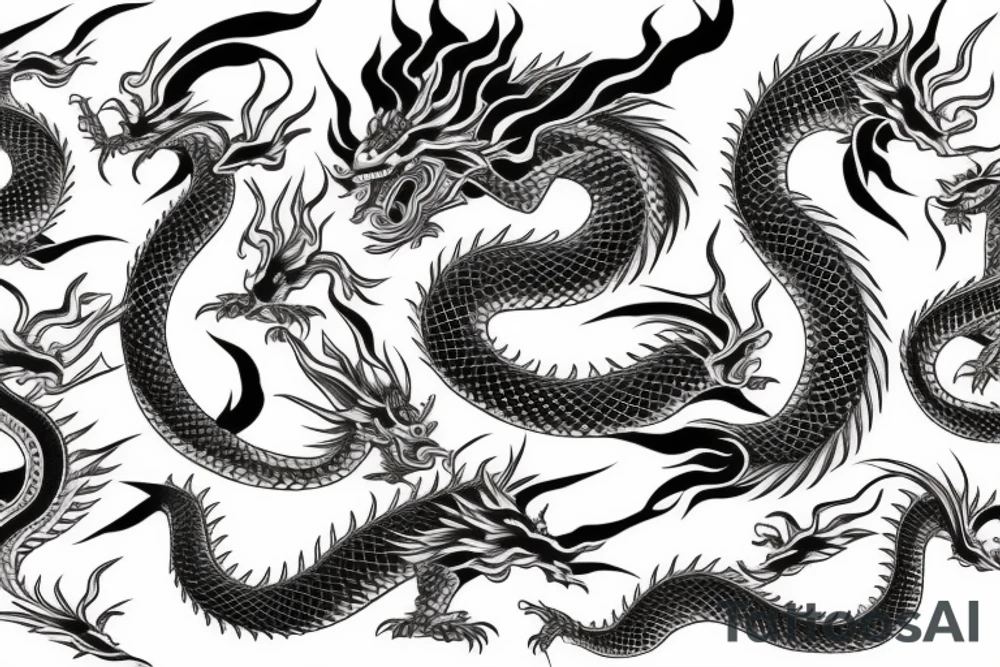 Yakuza Japanese traditional dragon tattoo idea