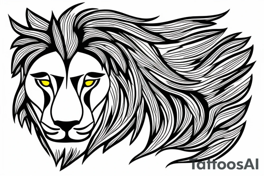 Lightning with lion tattoo idea