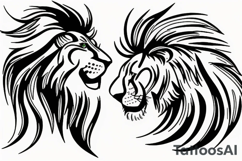 Lightning with lion tattoo idea