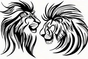 Lightning with lion tattoo idea