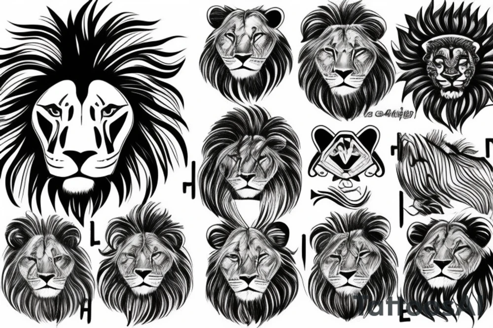 Lightning with lion tattoo idea