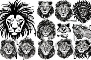 Lightning with lion tattoo idea
