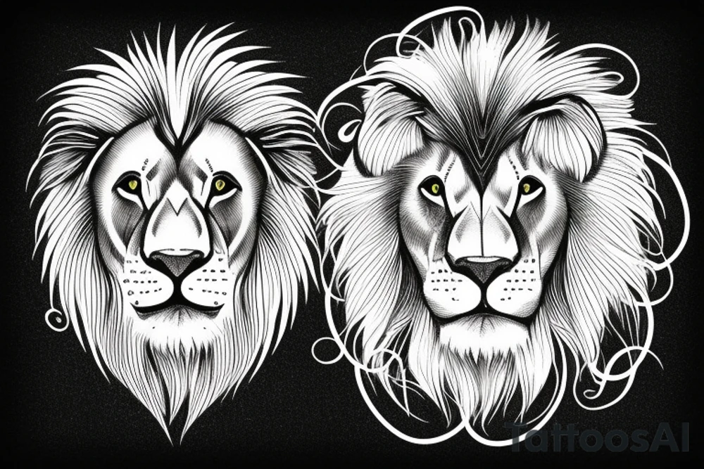 Lightning with lion tattoo idea