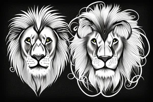 Lightning with lion tattoo idea