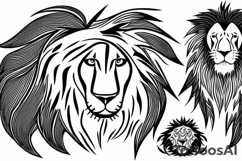 Lightning with lion tattoo idea