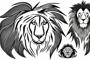 Lightning with lion tattoo idea