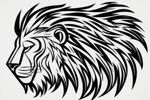 lightning merged with lion figure tattoo idea
