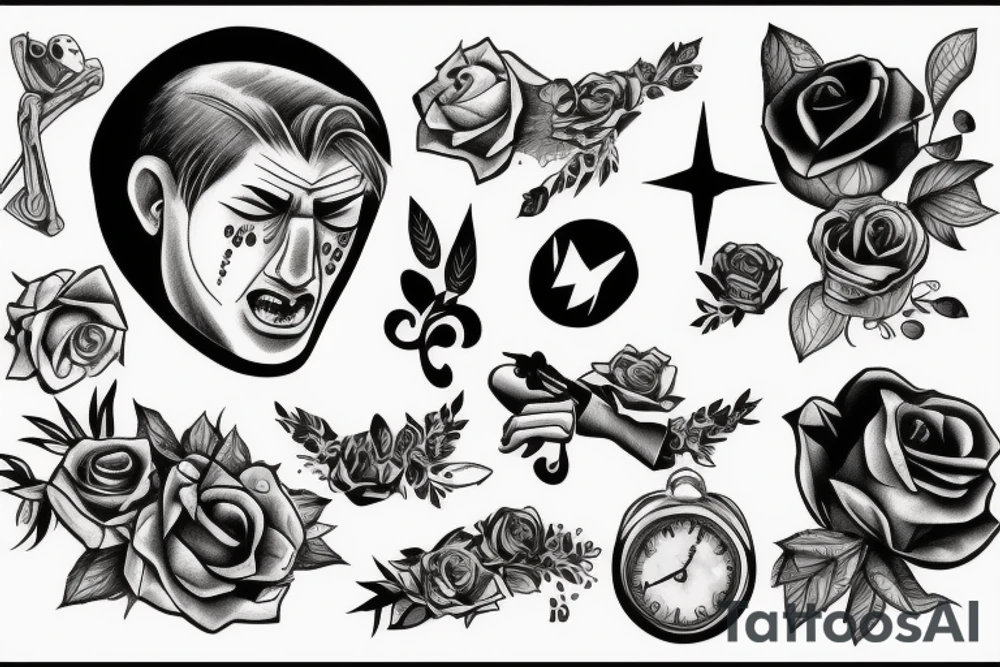 A man broken down crying tattoo idea