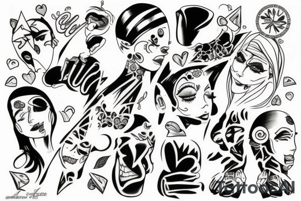 A flash tatoo tô celebrate a friendship Group named Lajeje tattoo idea