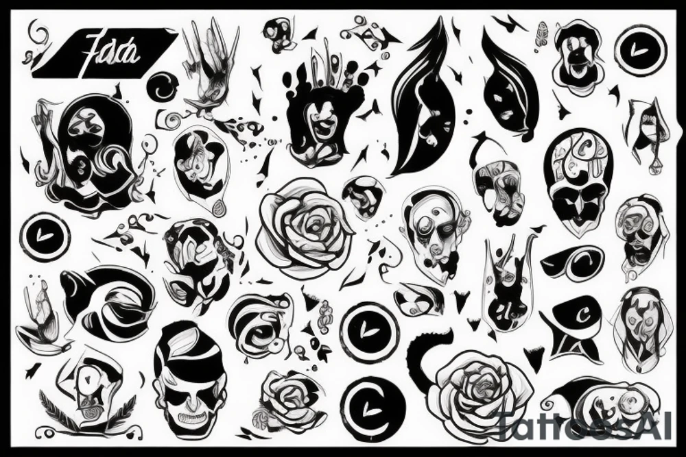 A flash tatoo tô celebrate a friendship Group named Lajeje tattoo idea