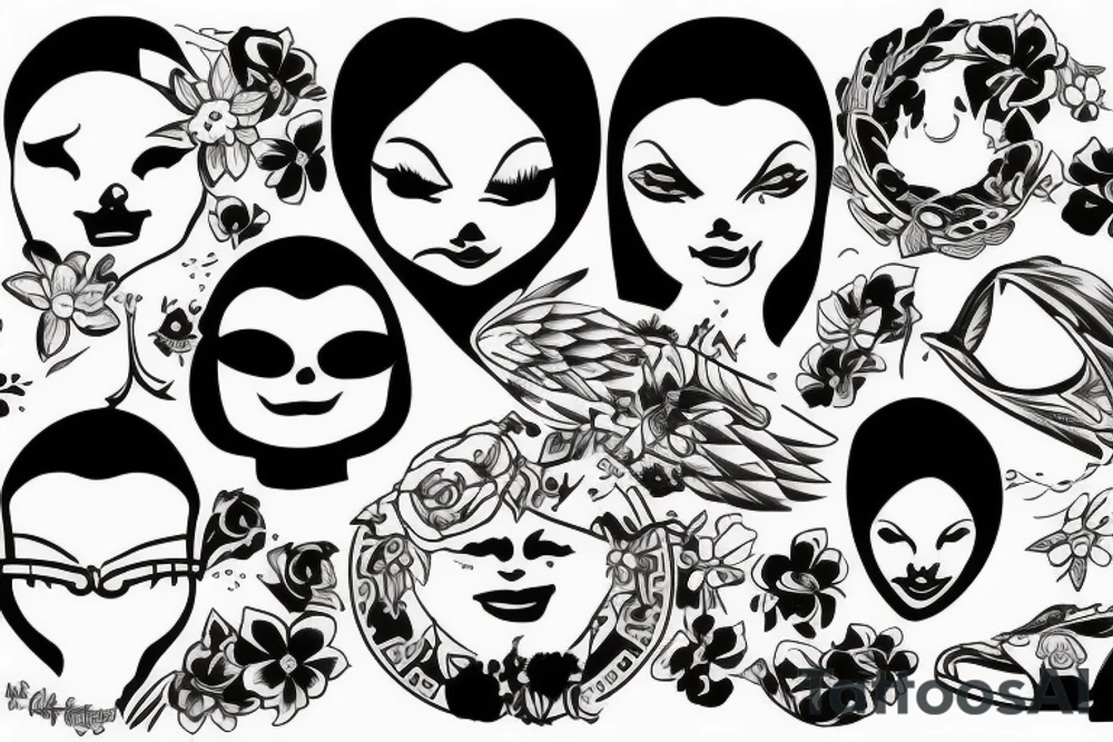 A flash tatoo tô celebrate a friendship Group named Lajeje tattoo idea