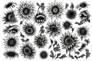 Unique with sunflowers tattoo idea
