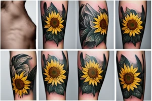 Unique with sunflowers tattoo idea