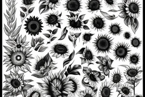 Unique with sunflowers tattoo idea