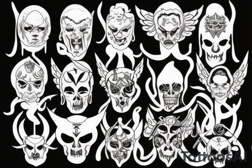 An angel with devil horns, representing the evil within each of us tattoo idea