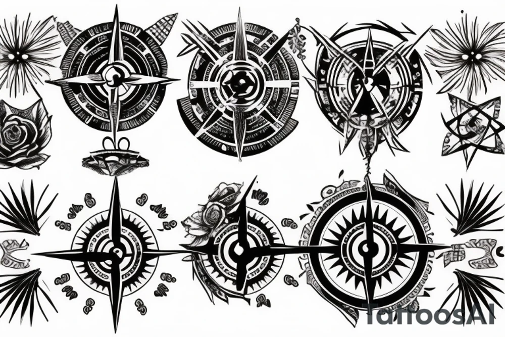 Scorpio and compass tattoo idea