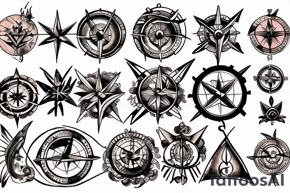 Scorpio and compass tattoo idea
