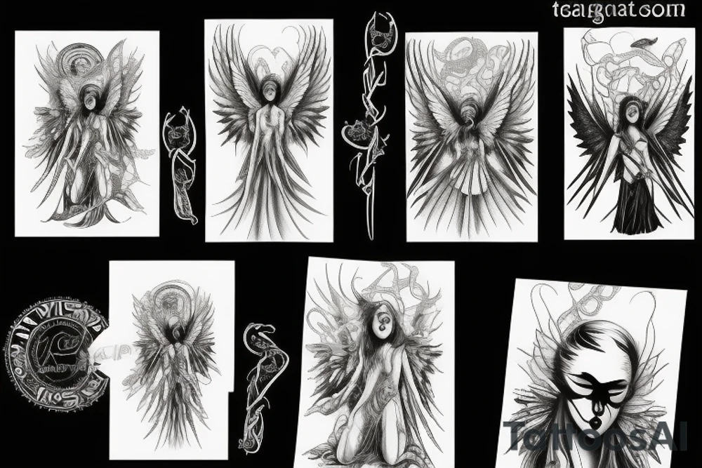 fallen angel tattoo idea
