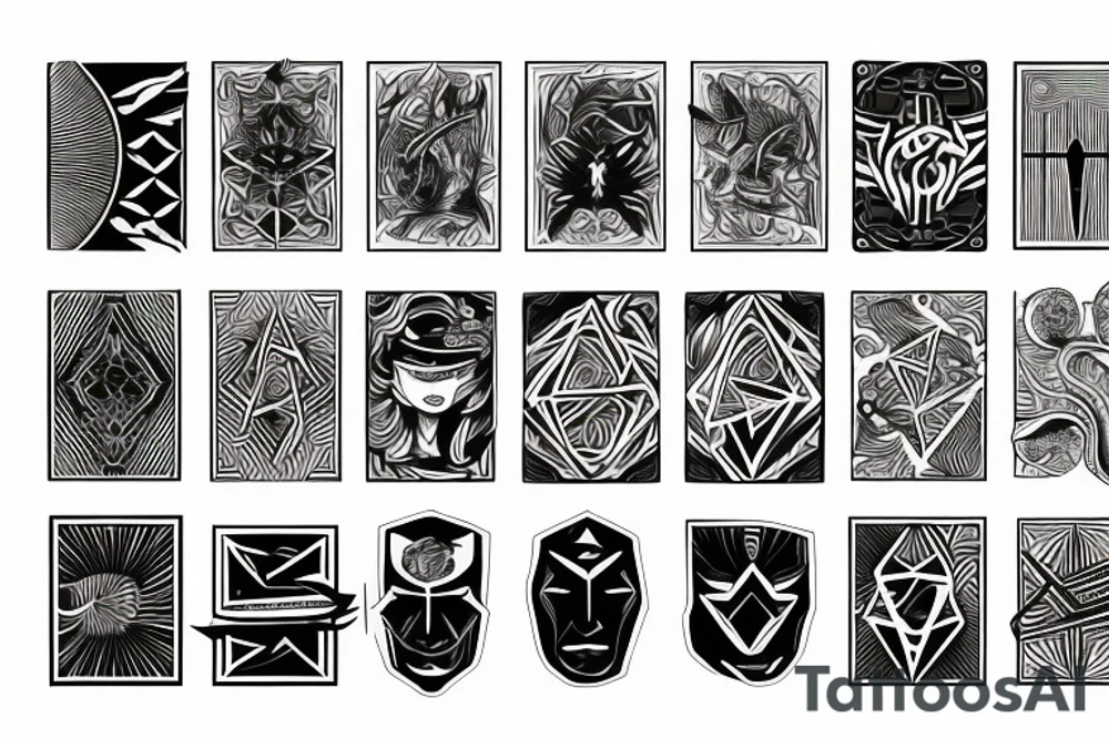 badass fire cards tattoo idea