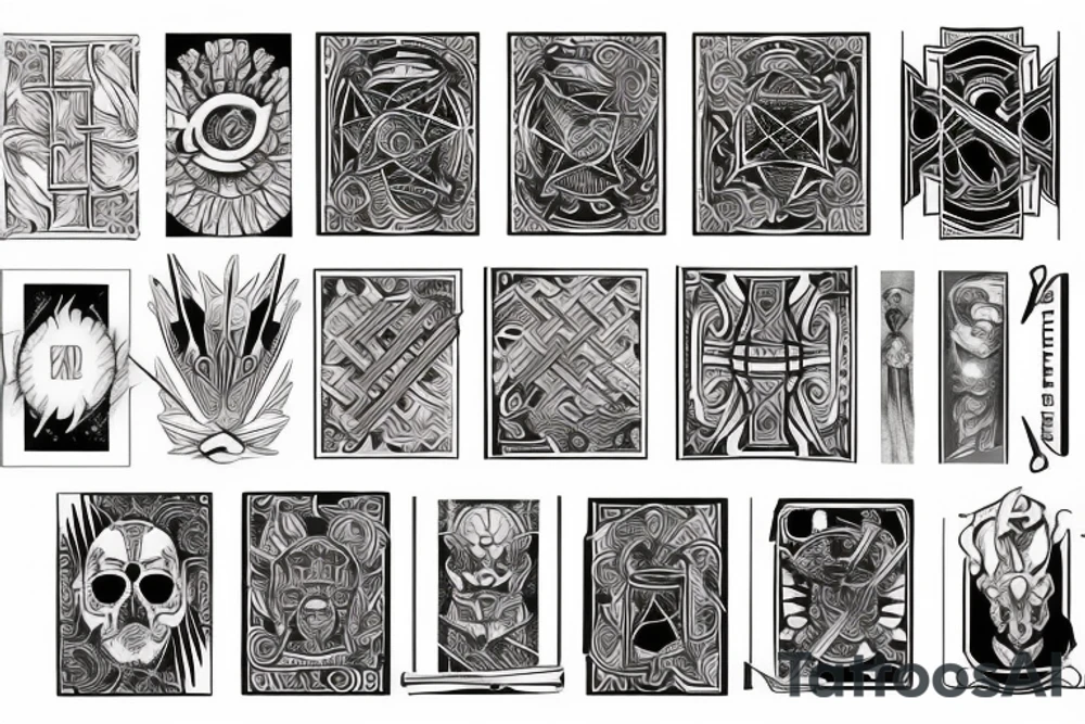 badass fire cards tattoo idea