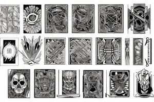 badass fire cards tattoo idea