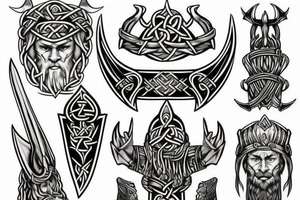 Viking, Odin, crown gungnir tattoo idea