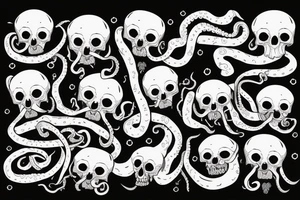 octopus holding a skull of bull tattoo idea