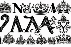 double letter "A" with crown on them tattoo idea