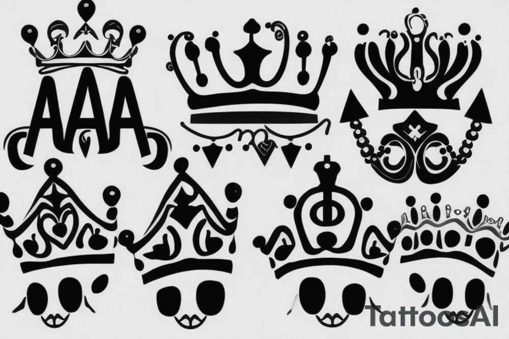 double letter "A" with crown on them tattoo idea