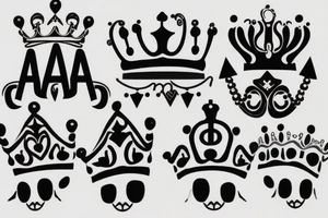 double letter "A" with crown on them tattoo idea