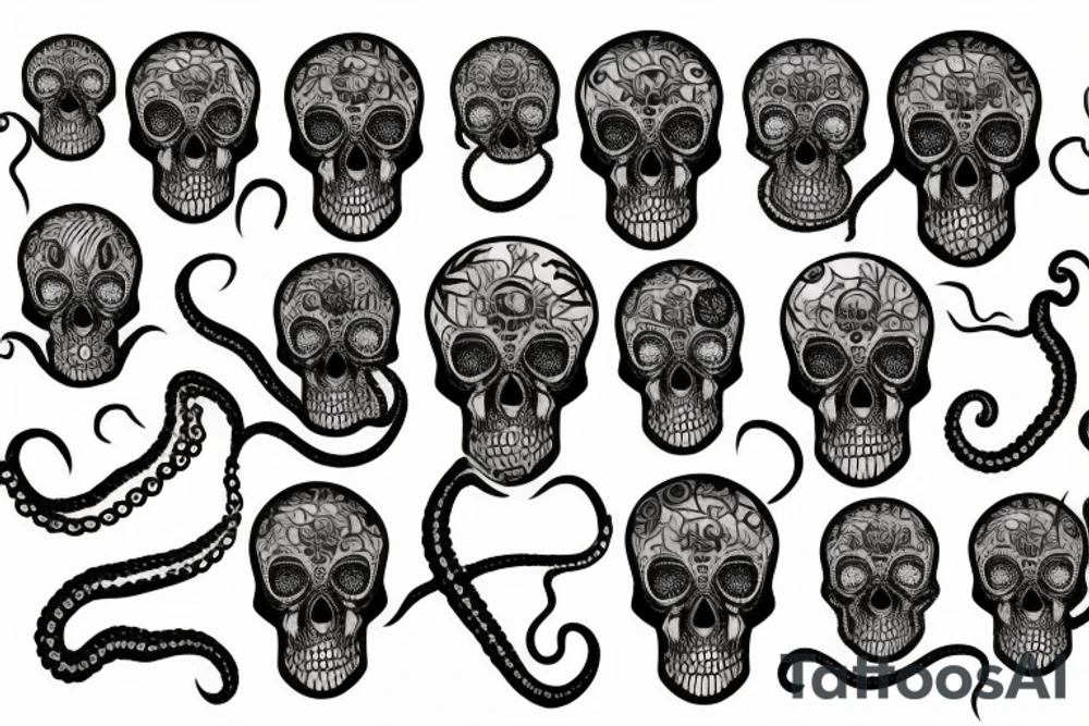octopus with skull tattoo idea