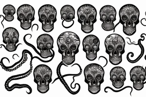 octopus with skull tattoo idea