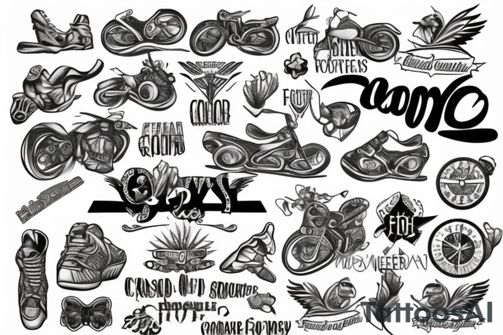 cross country full color cool tattoo idea
