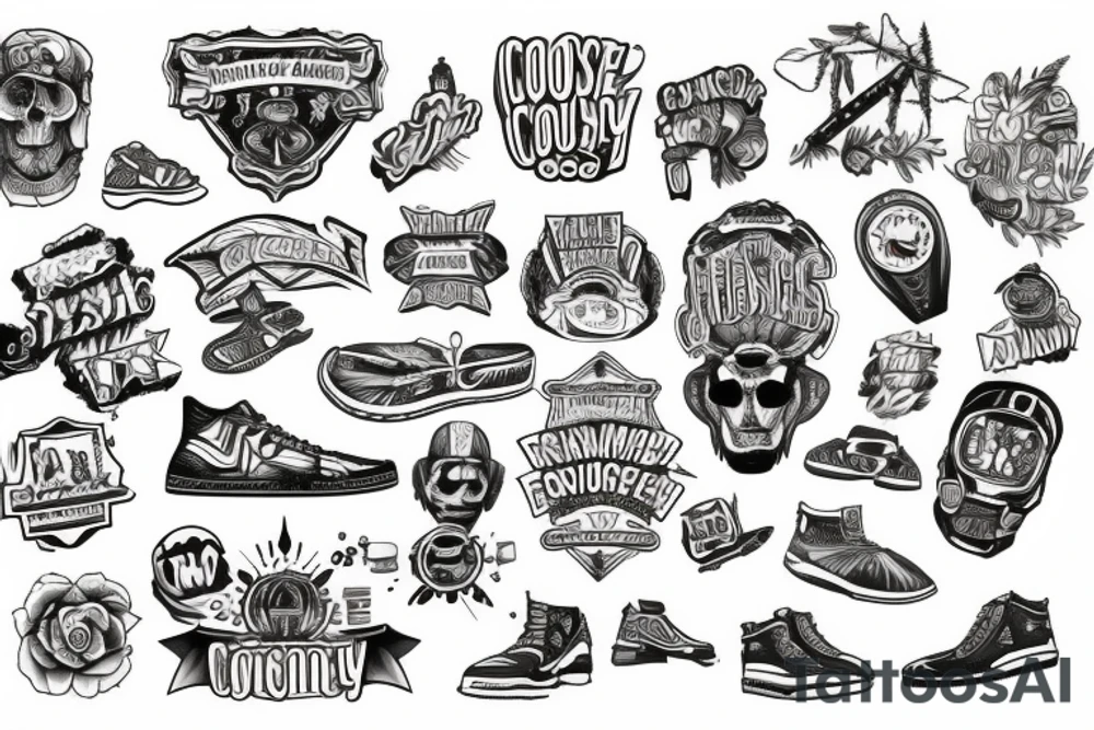 cross country full color cool tattoo idea