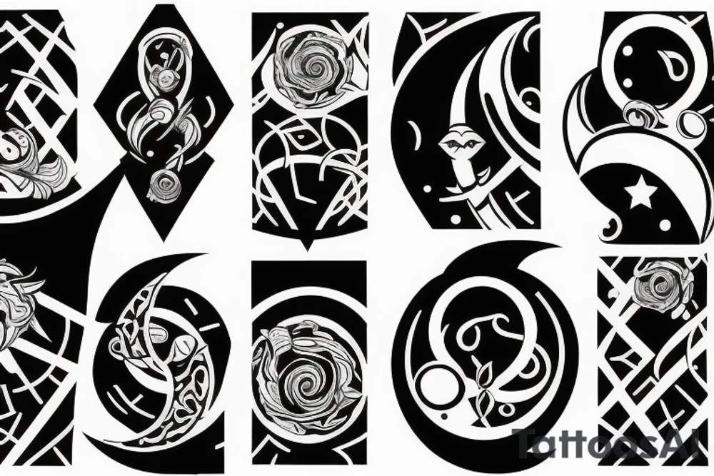 Corrupted moon tattoo idea