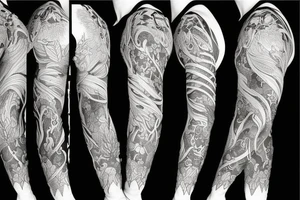 Fire inspired full sleeve mixed with nature tattoo idea