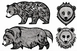 Russian bear and forest tattoo idea