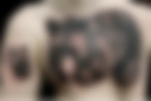 Russian bear and forest tattoo idea
