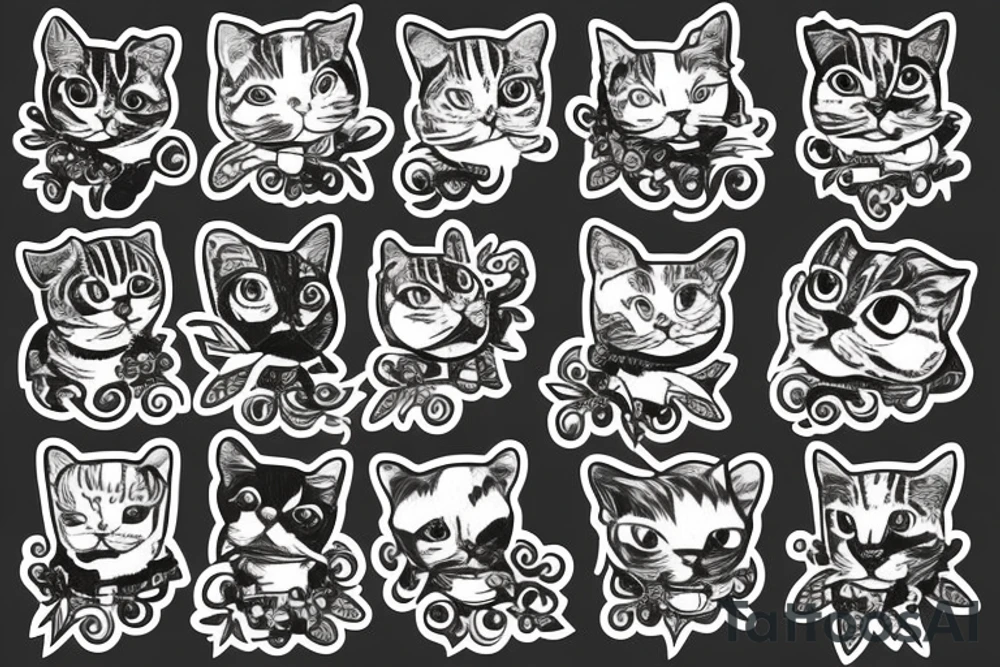 Junked up cat tattoo idea