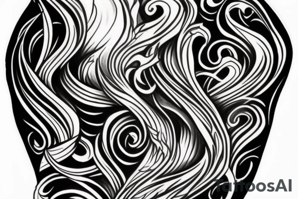 Fire inspired full sleeve tattoo idea
