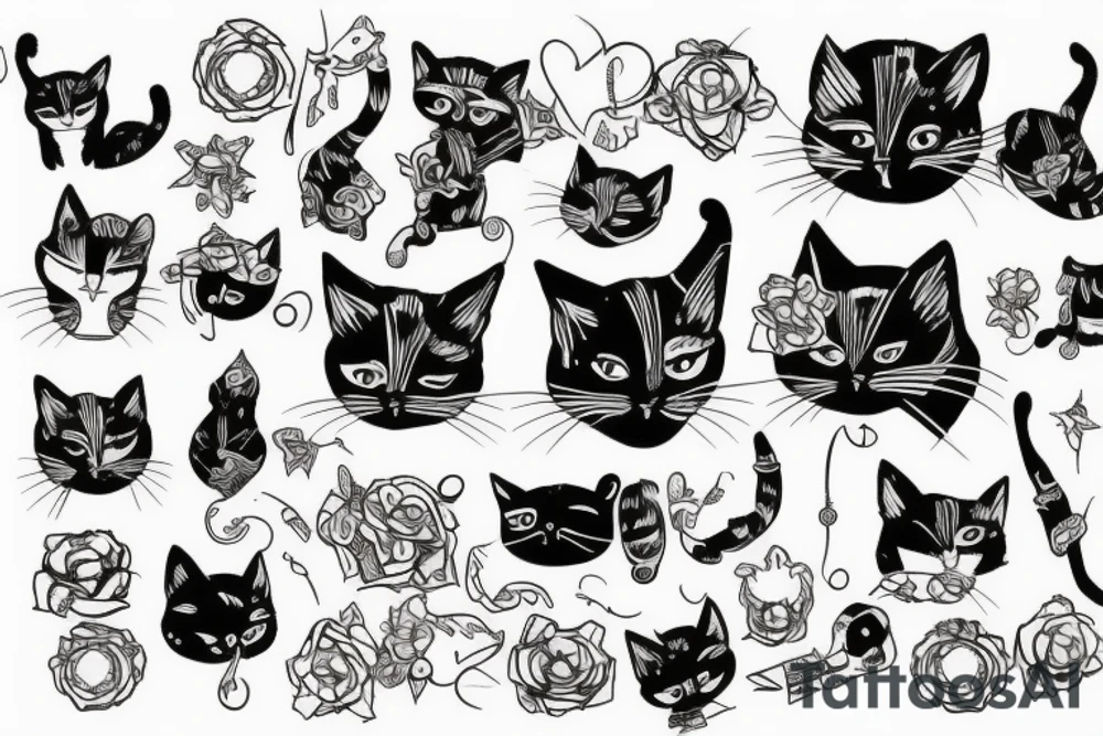 Junked up cat tattoo idea