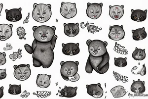 Bear with cat tattoo idea