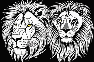 lion face, name: ''Leonard'' written in neo gothic tattoo idea