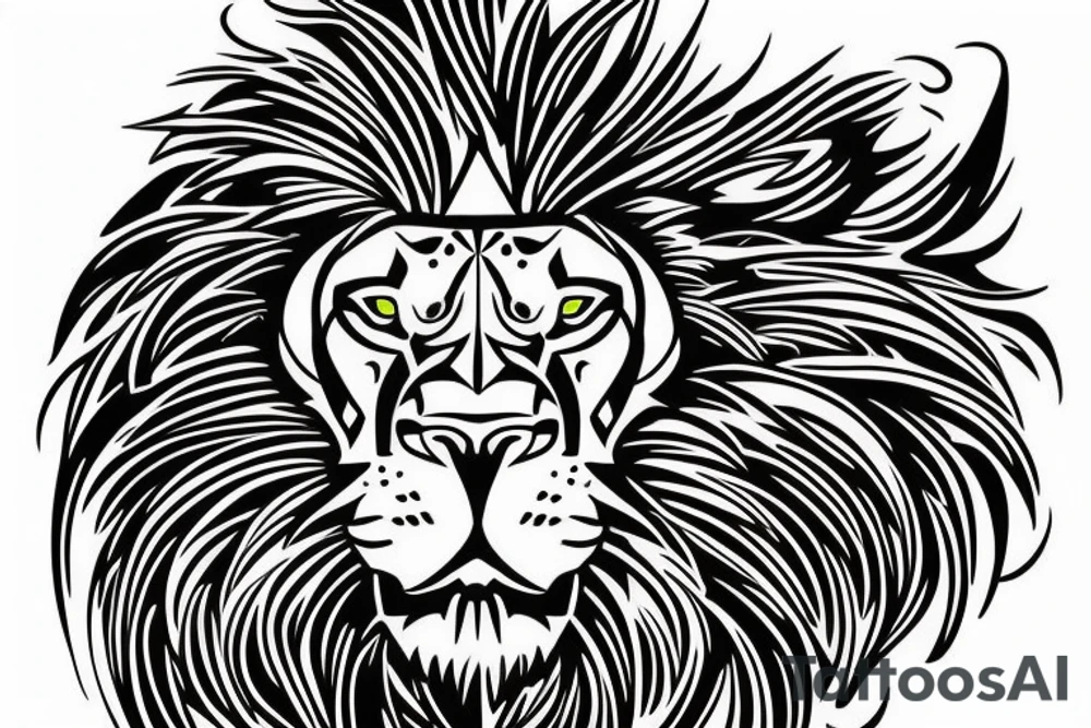 lion face with name  ''Leonard'' written tattoo idea