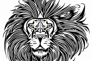 lion face with name  ''Leonard'' written tattoo idea