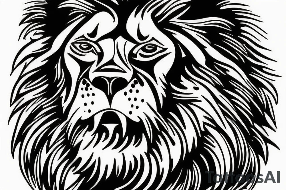 lion face with name  ''Leonard'' written tattoo idea