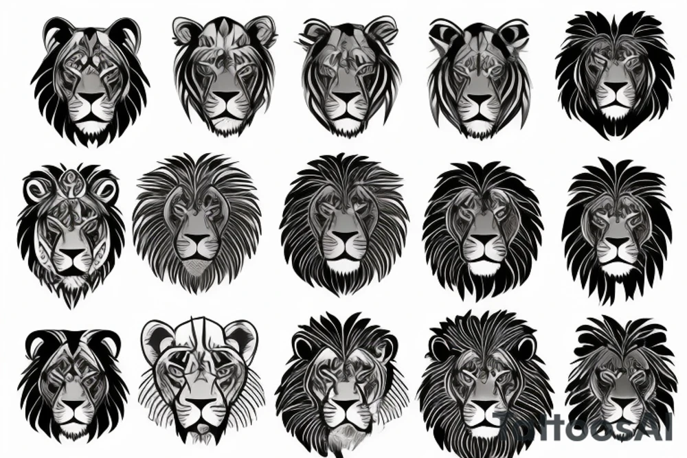 lion face tattoo idea