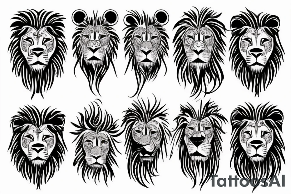 lion face tattoo idea