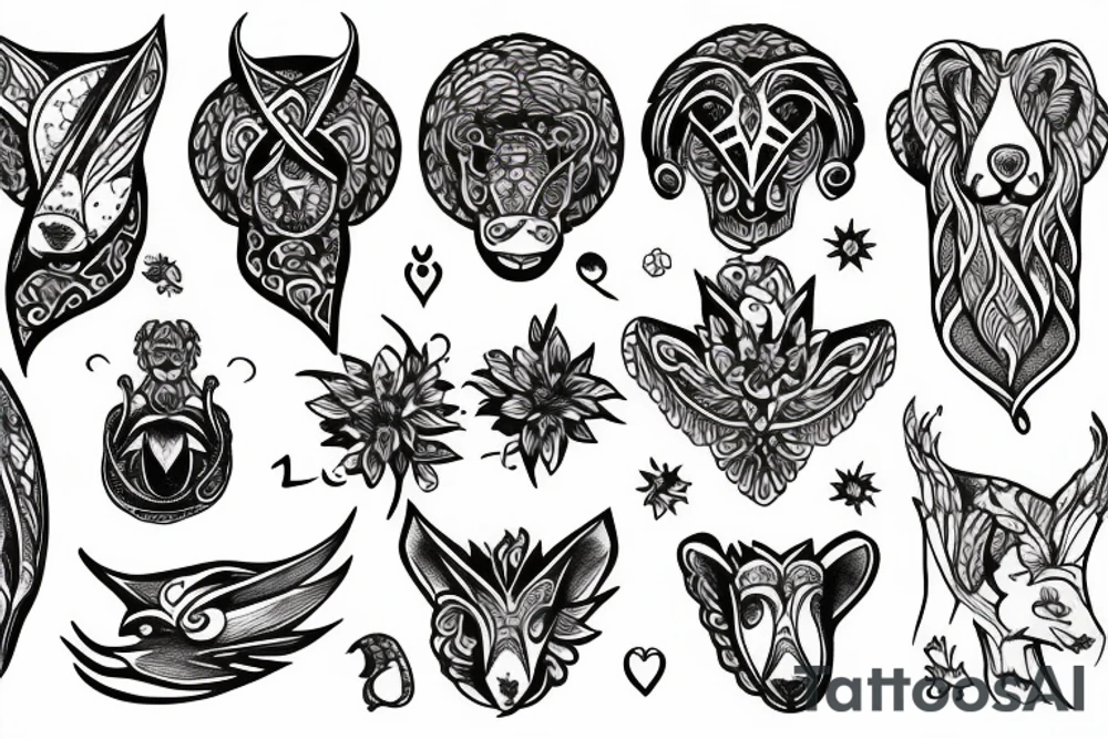 Aries virgo leo tattoo idea